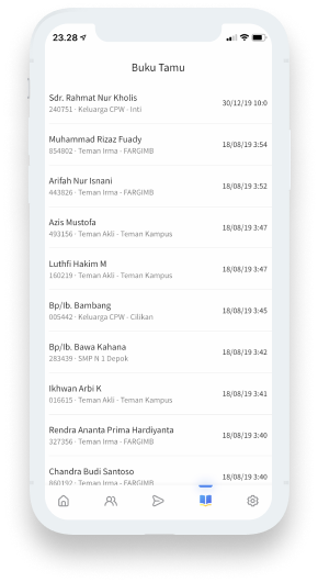 Tangkapan layar Buku Tamu